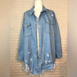 White Birch Chambray Shaket Top